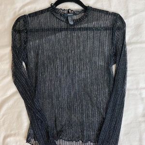 Black Sheer Glittery Top